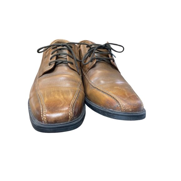 Clarks mens brown leather dress oxfords sz 9.5W SKU 9770 - Picture 11 of 16